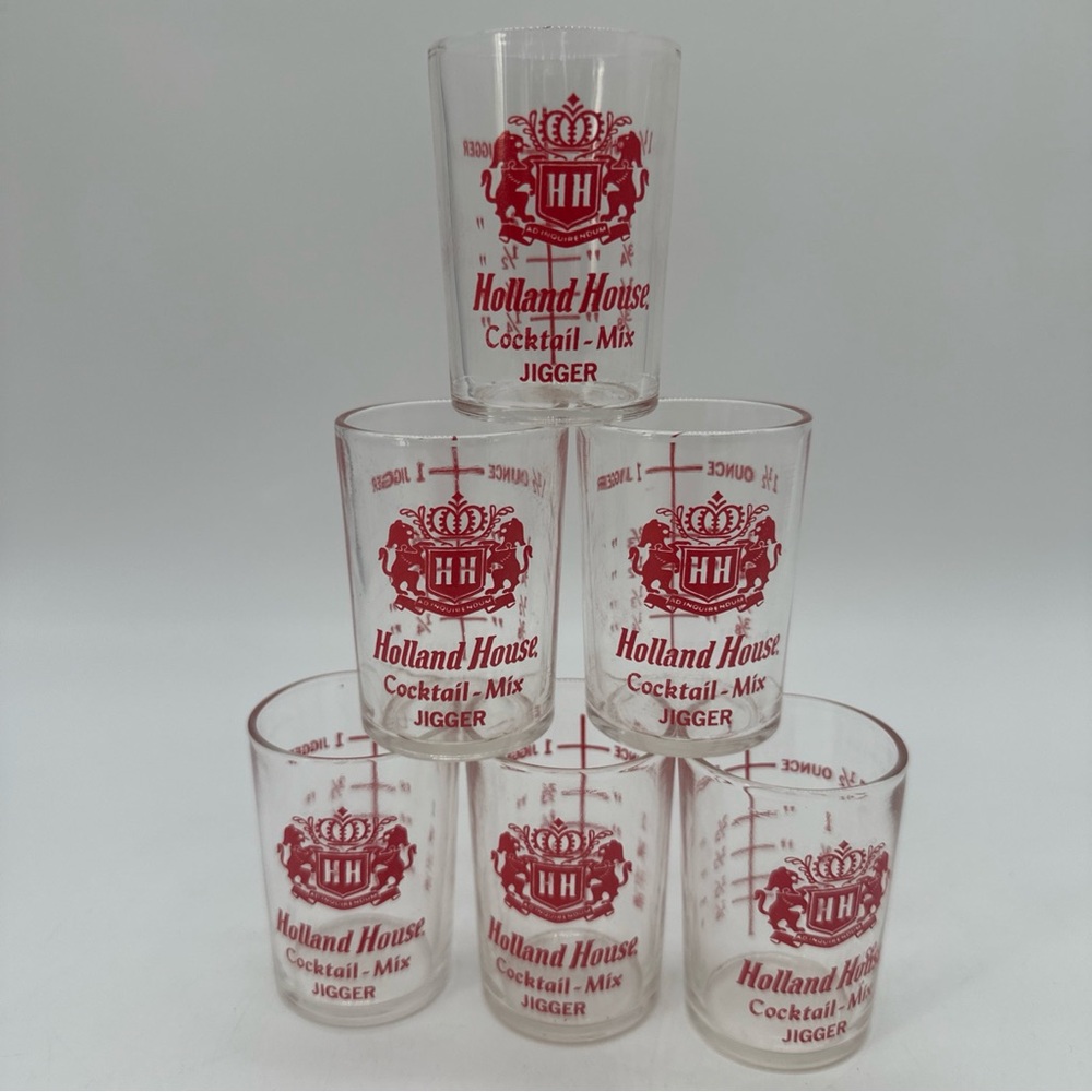 7 Vintage Holland House Shot Glasses Cocktail Jiggers